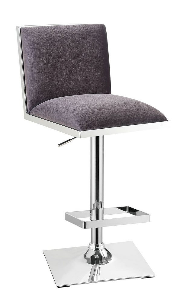 Orjan Gray Velvet-Like Fabric/Metal Bar Stool