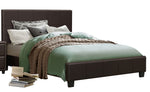 Lorenzi Dark Brown Upholstered Vinyl Full Bed