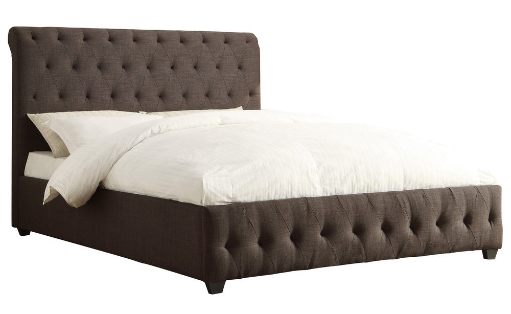 Baldwyn Dark Gray Fabric Tufted Full Bed