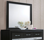 Naima Black Glass/Wood Frame Mirror