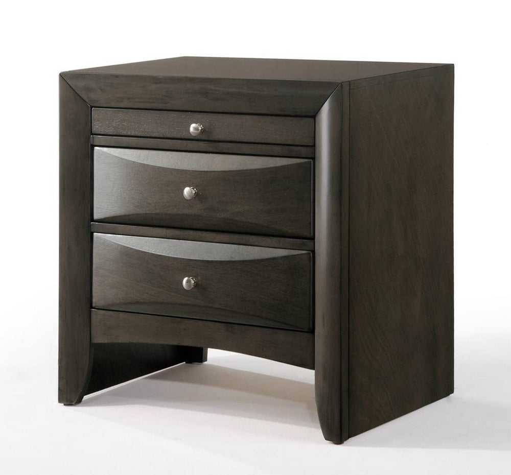 Ireland Gray Oak Wood 2-Drawer Nightstand