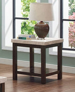 Nicolette Real Marble/Espresso Finish Wood End Table