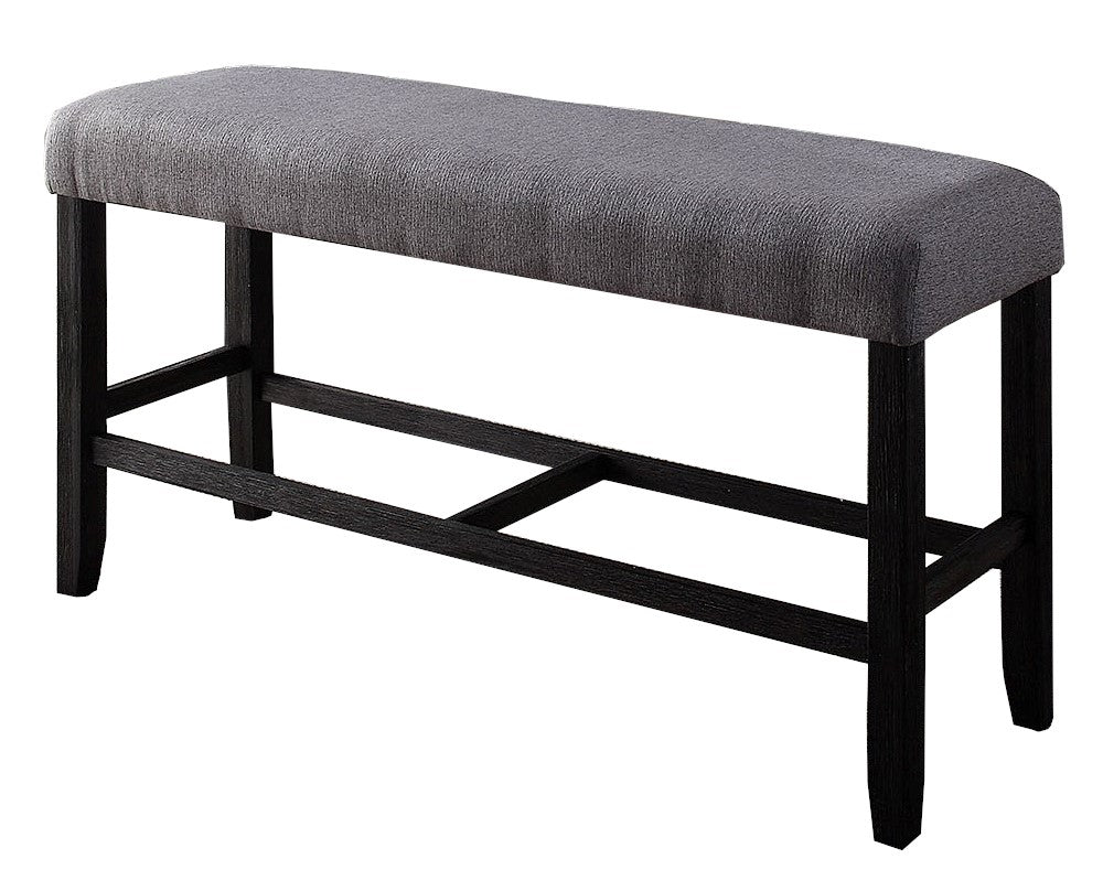 Yelena Gray Fabric/Weathered Espresso Counter Height Bench