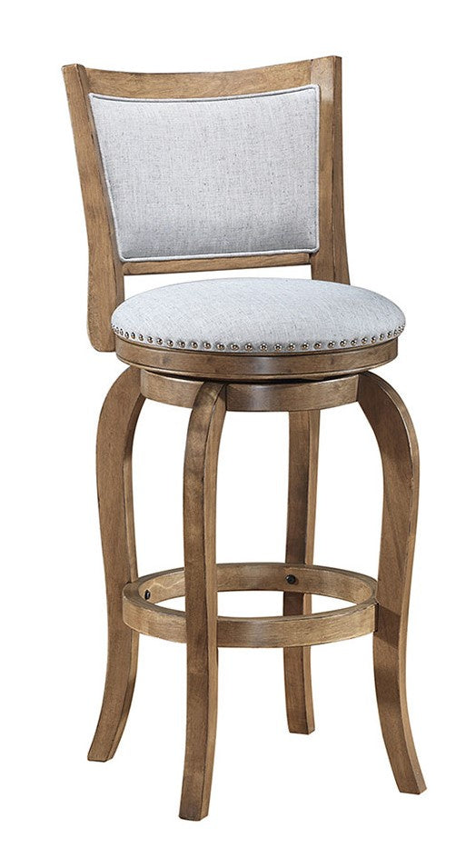 Kyra Light Oak Wood/Fabric 24" Counter Height Chair