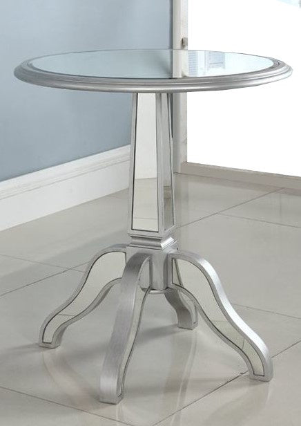 Aurora Silver Mirror Round Side Table