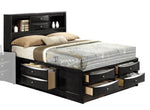 Ireland Black Wood Full Bookcase Bed