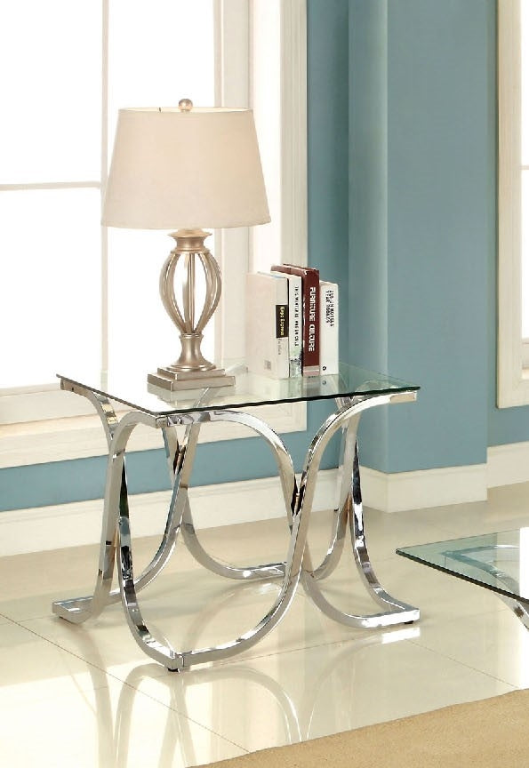 Luxa Chrome Glass/Metal End Table