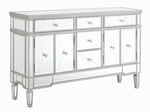 Gracen Silver Finish Accent Cabinet with Mirrored Front