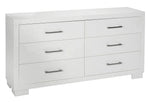 Jessica White Wood 6-Drawer Dresser