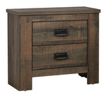 Frederick Weathered Oak Wood 2-Drawer Nightstand