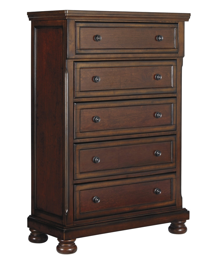 Porter Rustic Brown Wood 5-Drawer Chest