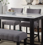 Yelena 2 Gray Fabric/Weathered Espresso Counter Height Chairs