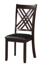 Katrien 2 Black PU Leather/Espresso Wood Side Chairs