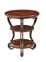 May Brown Cherry Wood/Metal Side Table