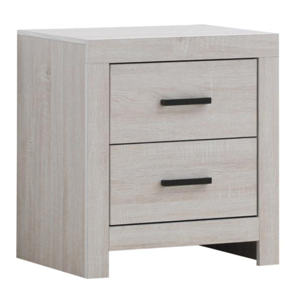 Marion Coastal White Wood 2-Drawer Nightstand