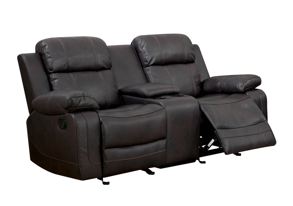 Pondera Brown Manual Recliner Loveseat