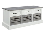 Nina Wethered Grey/White Wood Storage Bench