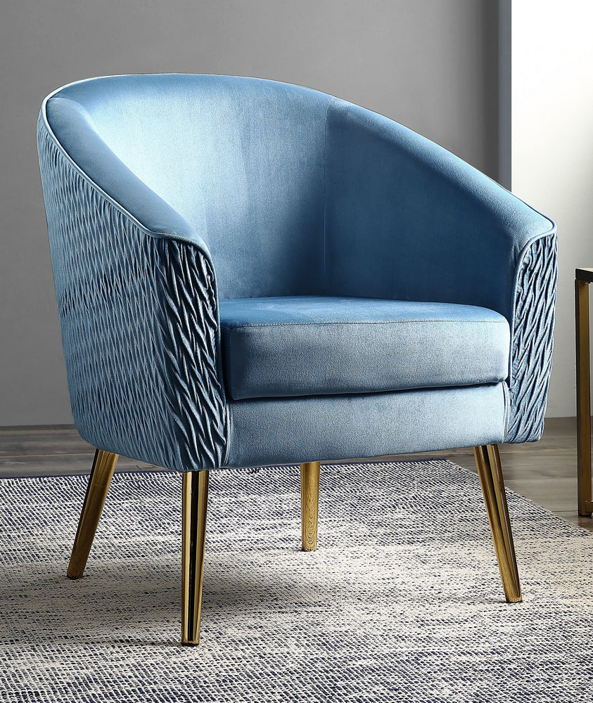 Benny Blue Velvet/Gold Accent Chair