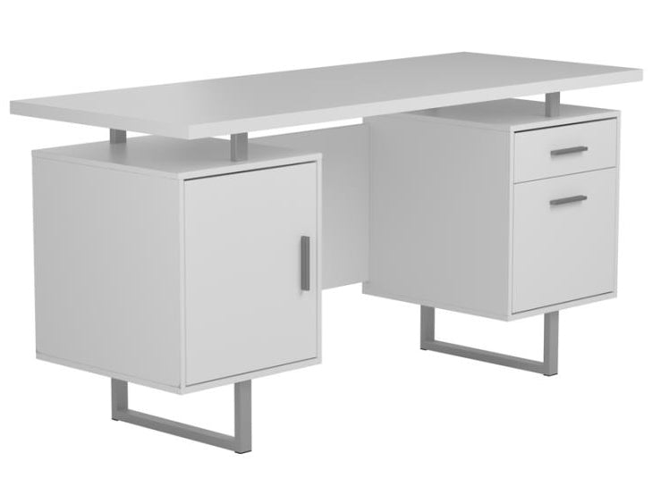 Lawtey High Gloss White Wood Office Desk