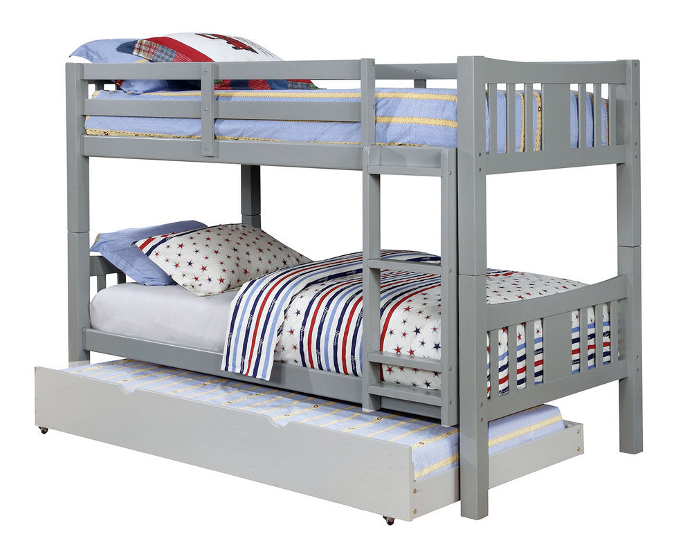 Cameron Gray Wood Twin over Twin Bunk Bed