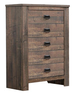 Frederick Weathered Oak Wood 5-Drawer Chest