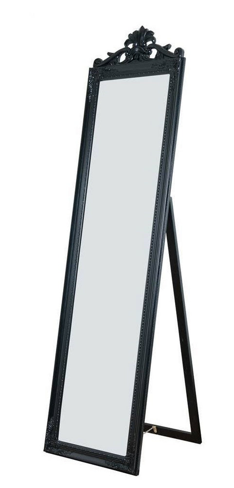 Gisela Black Wood Floor Mirror