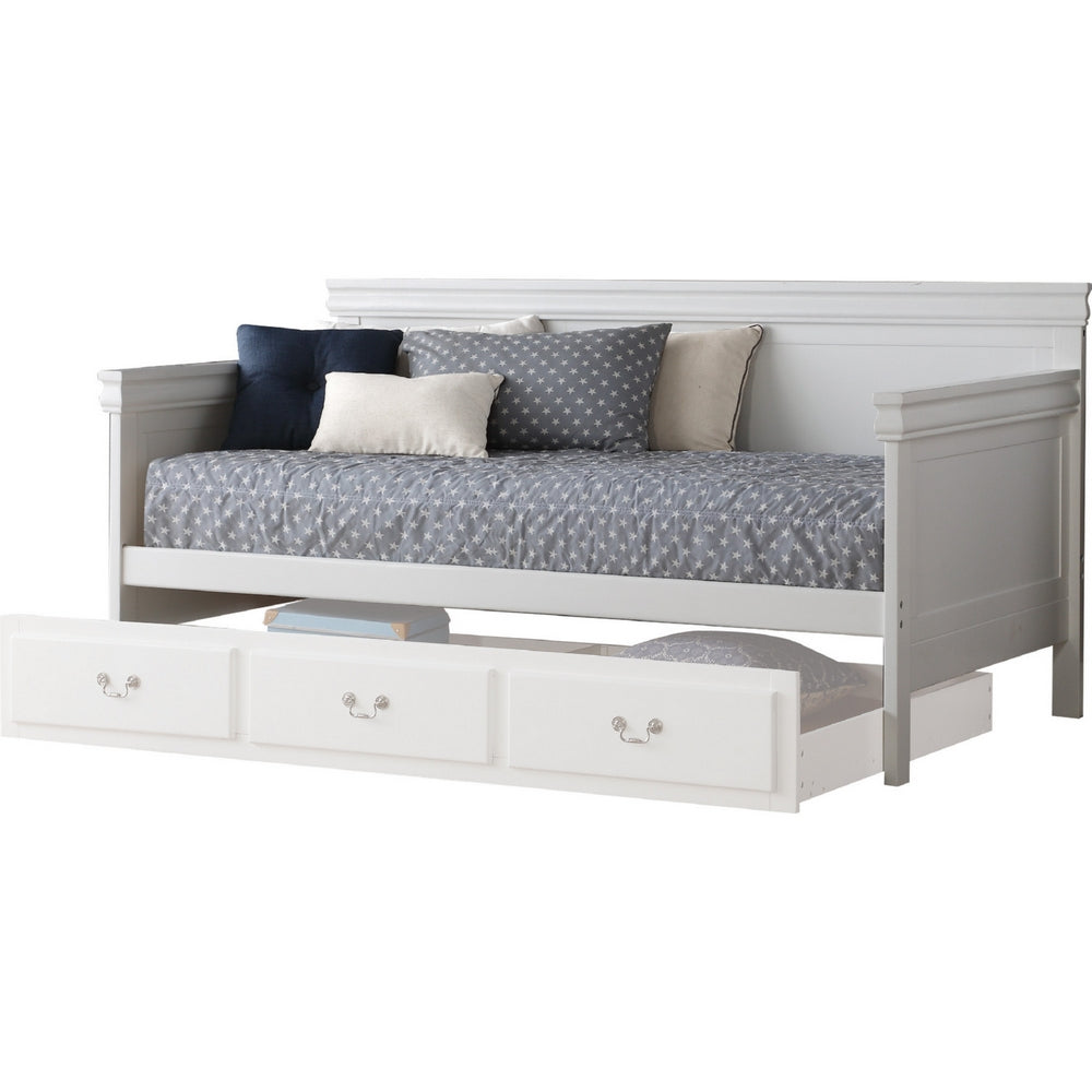 Bailee White Wood Twin Daybed