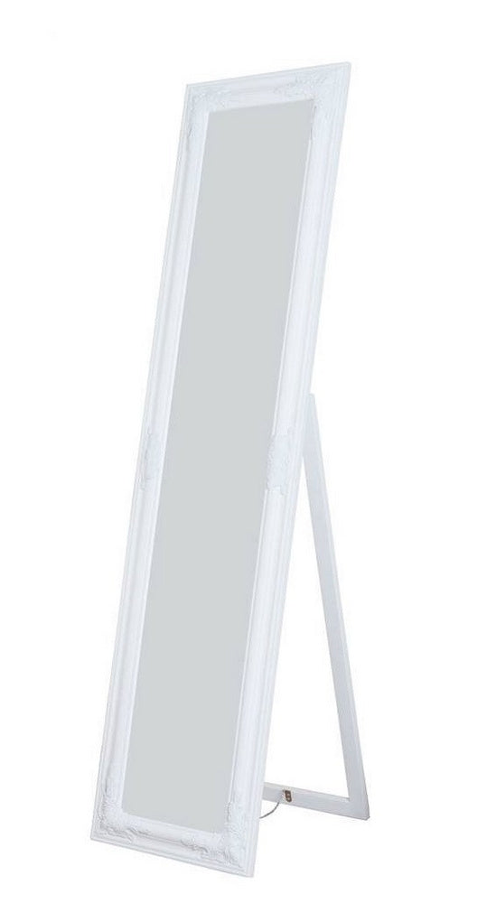 Alexandria White Wood Floor Mirror