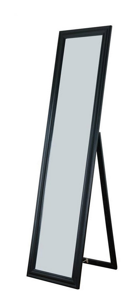 Elisabetta Black Wood Floor Mirror