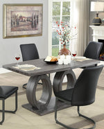 Saskia Gray Metal/Wood Dining Table