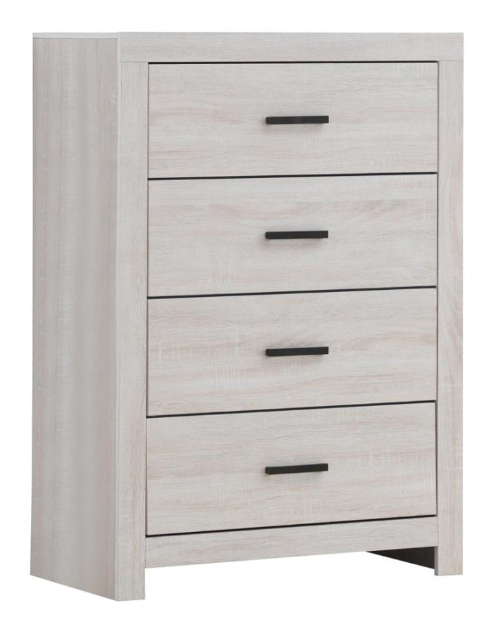 Marion Coastal White Wood 4-Drawer Chest