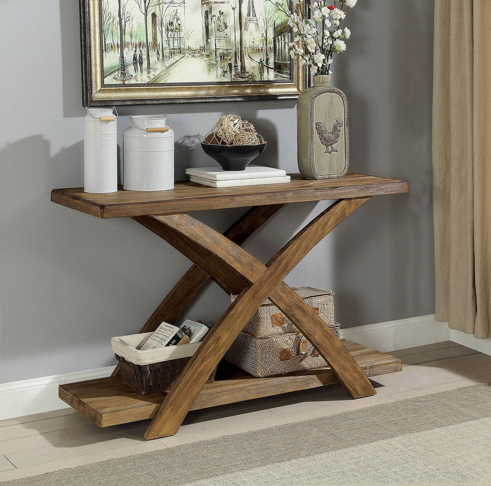 Bryanna Antique Light Oak Wood Sofa Table