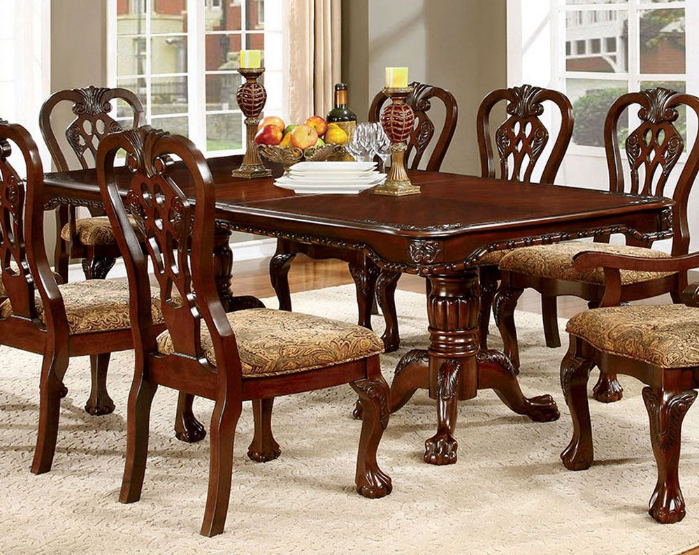 Elana Brown Cherry Wood Dining Table w/ Leaf