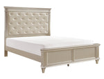 Celandine Silver Finish Wood/Bi-Cast Vinyl King Bed