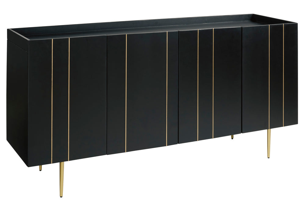 Brentburn Gold/Black Wood Accent Cabinet