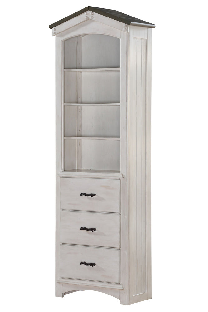 Tree House Weathered White/Washed Gray Wood Bookcase Cabinet