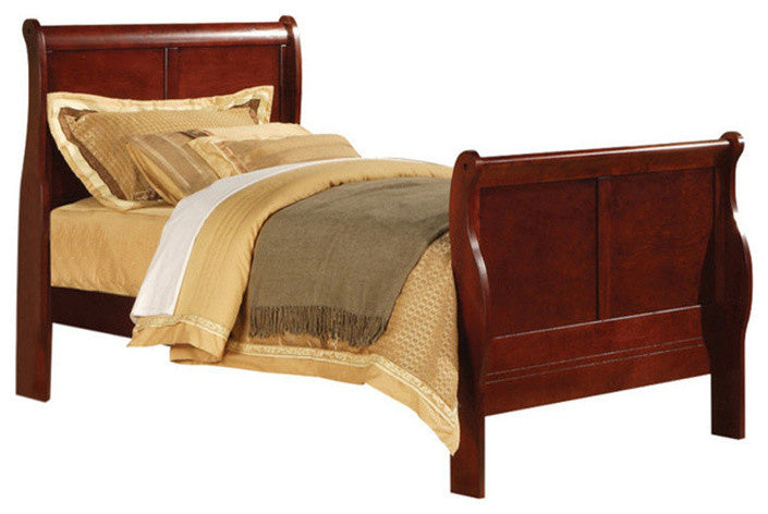 Louis Philippe III Cherry Wood Full Sleigh Bed