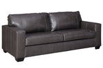 Morelos Gray Leather 2-Seat Sofa