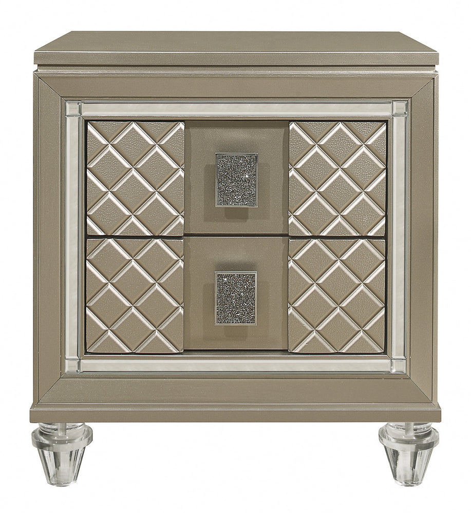 Loudon Champagne Metallic Wood Youth Nightstand