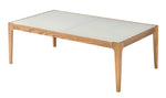 Gwynn Natural Finish Wood/Frosted Glass Coffee Table