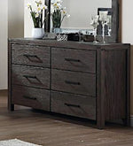 Hayley Dark Brown Wood 6-Drawer Dresser