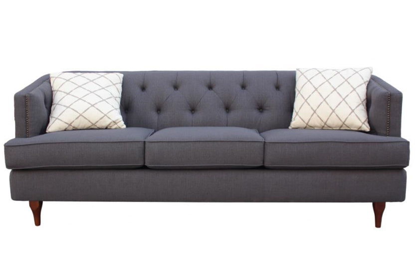 Shelby Grey Linen-Like Fabric Sofa (Oversized)