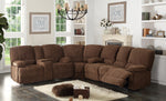 Kevin 3-Pc Brown Manual Recliner Sectional Sofa