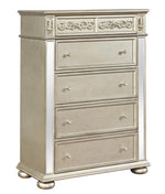 Heidi Metallic Platinum Wood 5-Drawer Chest