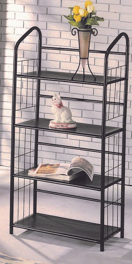 Abigail Black Metal 4-Tier Bookshelf