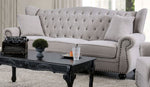 Ewloe Light Gray Linen Button Tufted Sofa