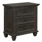 Atascadero Weathered Carbon Wood 3-Drawer Nightstand