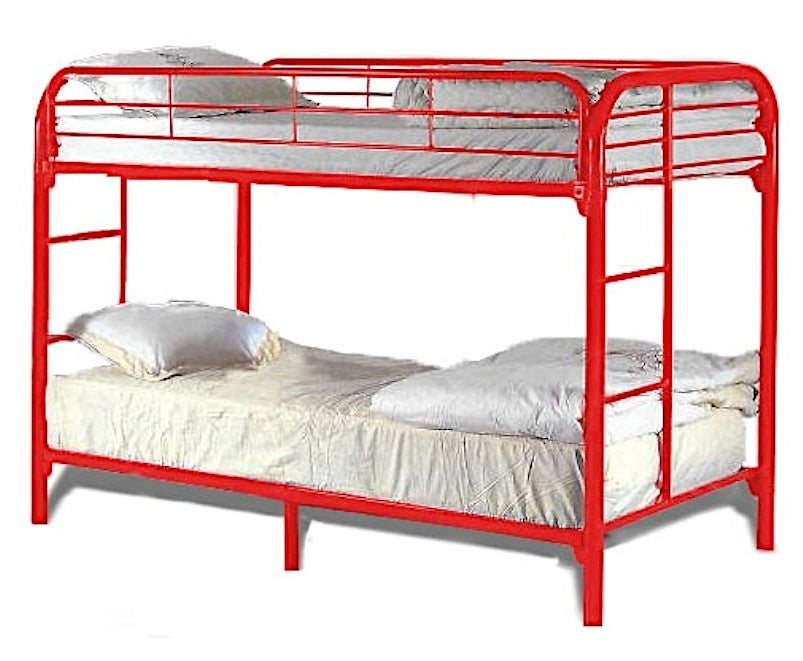 Dream Maker Red Metal Twin Bunk Bed