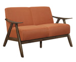 Damala Orange Textured Fabric Loveseat