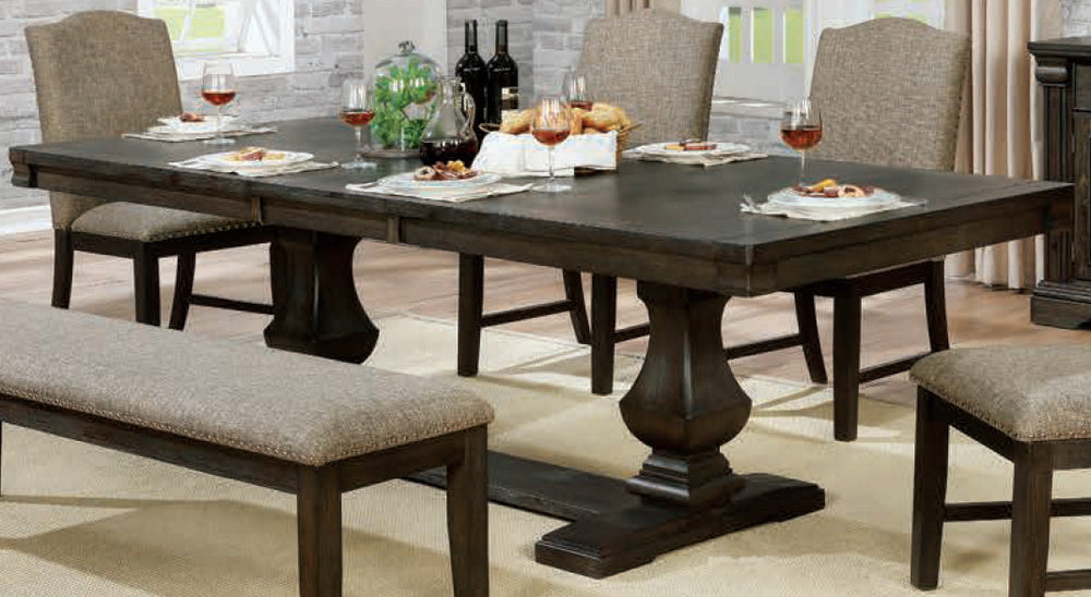 Faulk Espresso Wood Extendable Dining Table